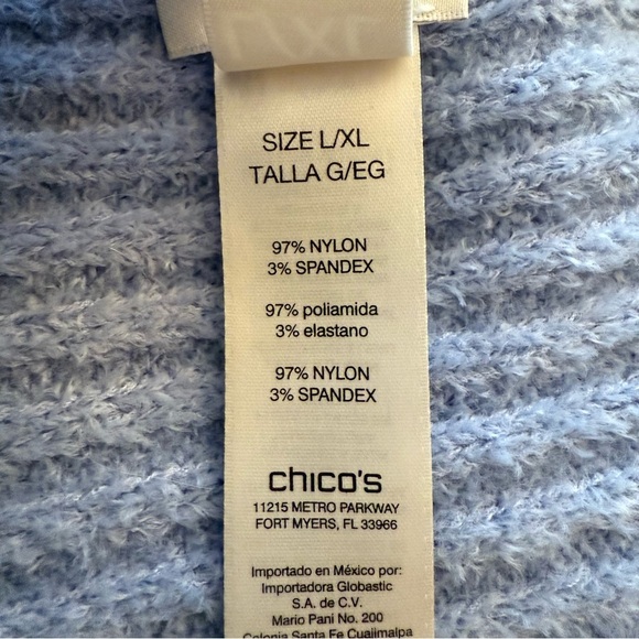 Chico's Cozy Wrap Sweater Blue L/XL Soft Warm Winter Cool Weather Snow Stretch - Picture 6 of 11